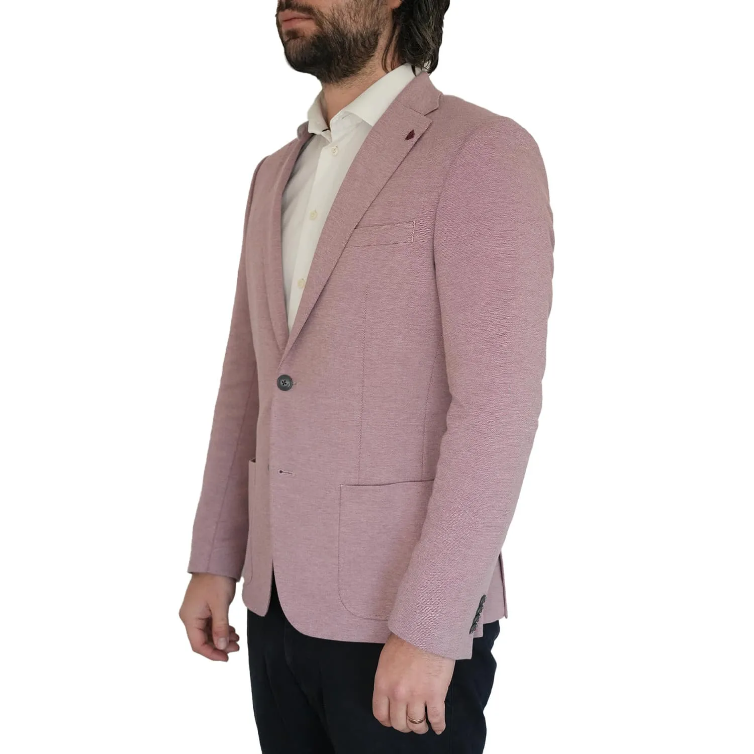 ROY ROBSON Slim Fit Soft Stretch Pink Jersey Jacket | Menswear Online