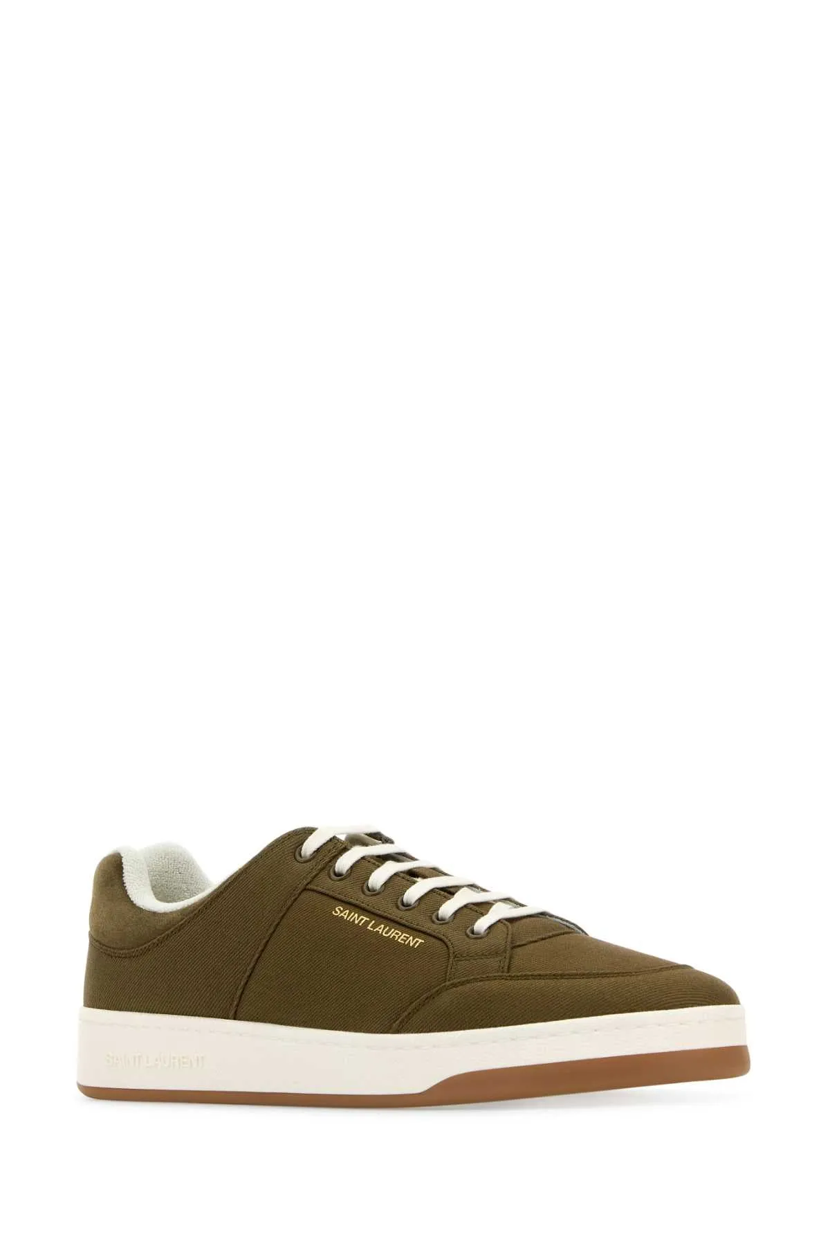 Saint Laurent Army Green Gabardine Sl/61 Sneakers