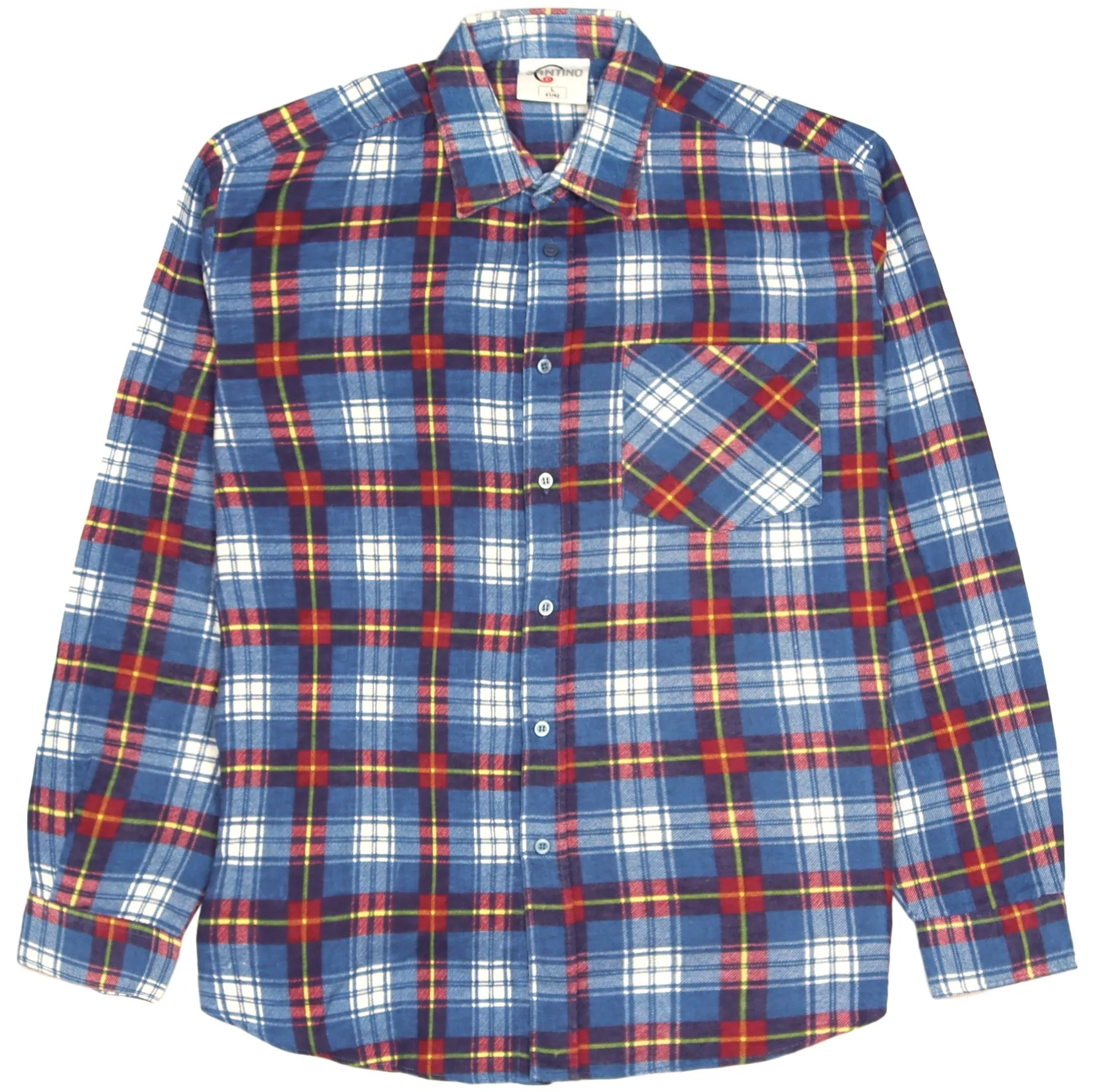 Santino Checkered Flannel Shirt Blue Orange