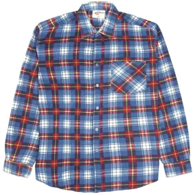 Santino Checkered Flannel Shirt Blue Orange