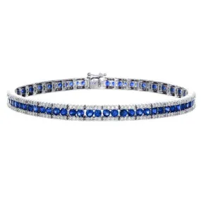 Sapphire & Diamond Espris Tennis Bracelet 18K White Gold