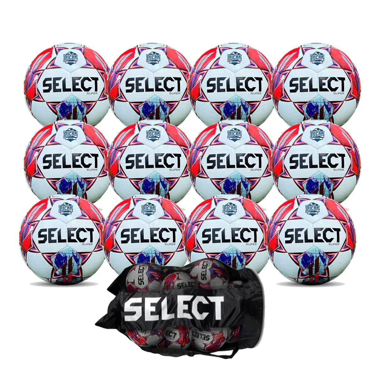 Select NJCAA Super v24 Soccer Ball (12-pack) + Ball Bag