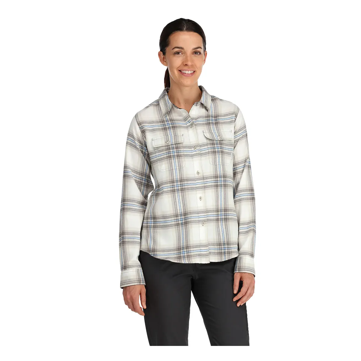 Simms Womens Santee Flannel Shirt Soft Rose Camp Plaid