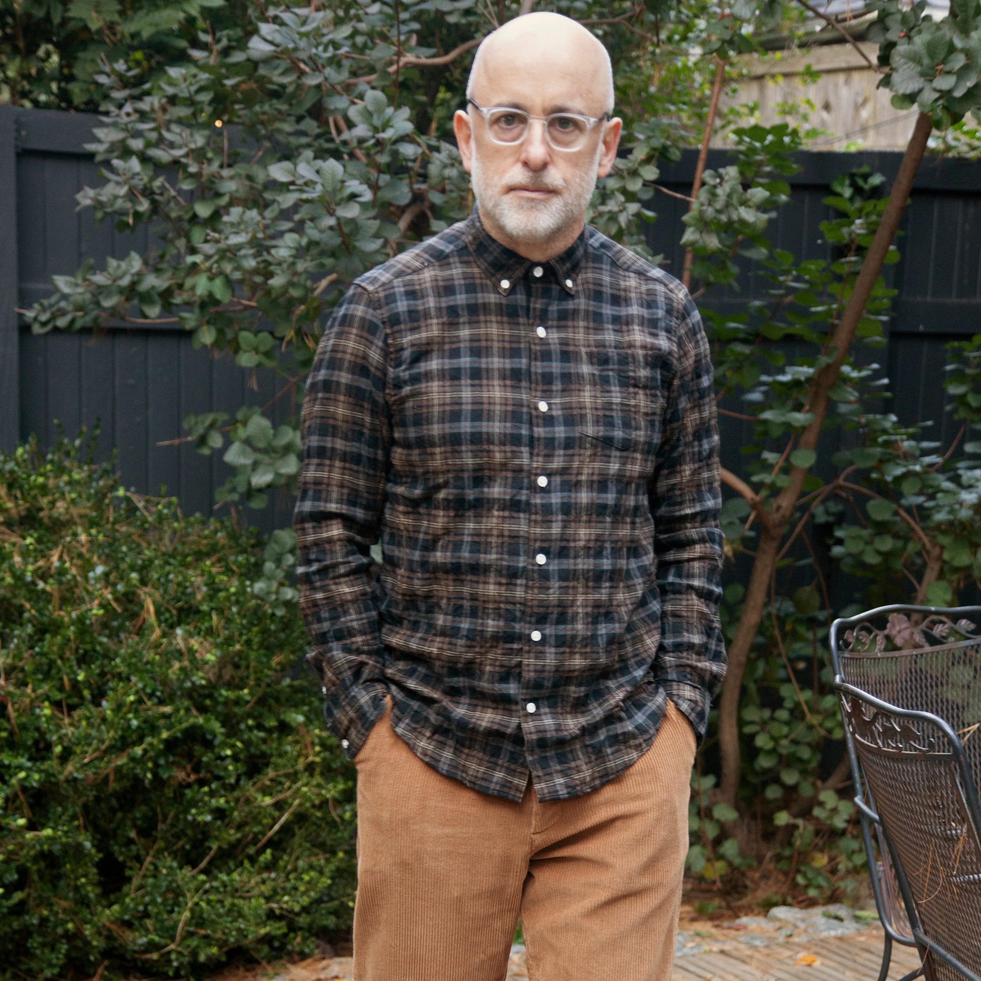 Single Needle Shirt, Brown Pucker Flannel