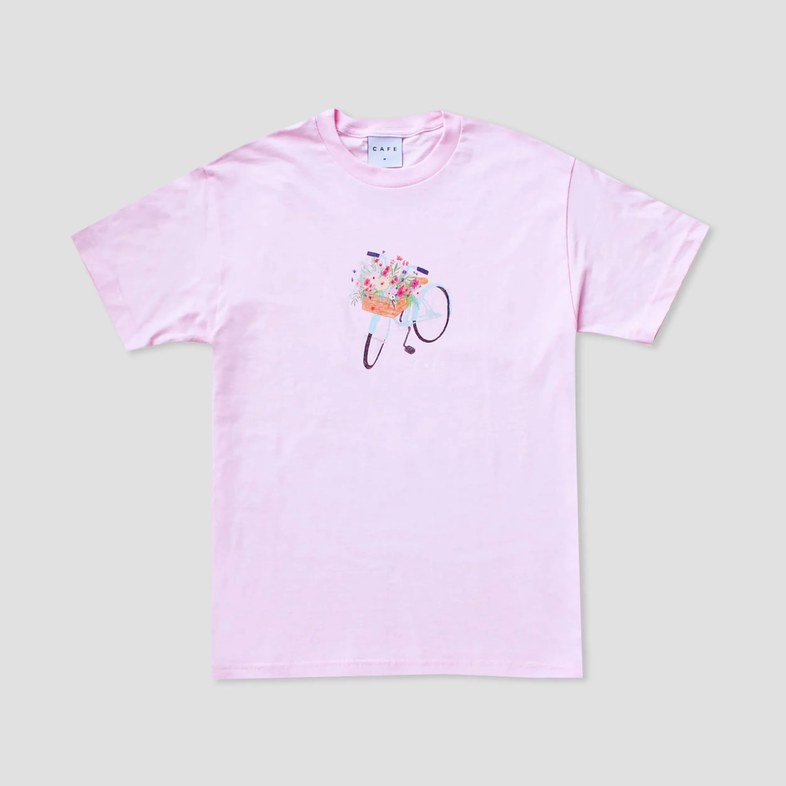 Skateboard Cafe Flower Basket T-Shirt Light Pink