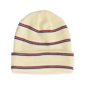 Skateboard Cafe Stripe Beanie - Cream exclusive at Remix