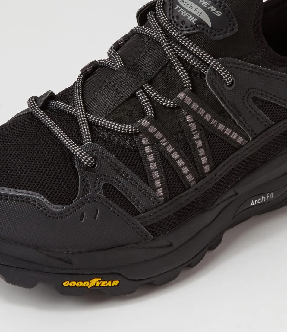 SKECHERS Arch Fit Skip Tracer Black Mesh Sneakers