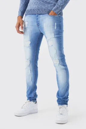 Skinny Stretch All Over Rip Stacked Jeans