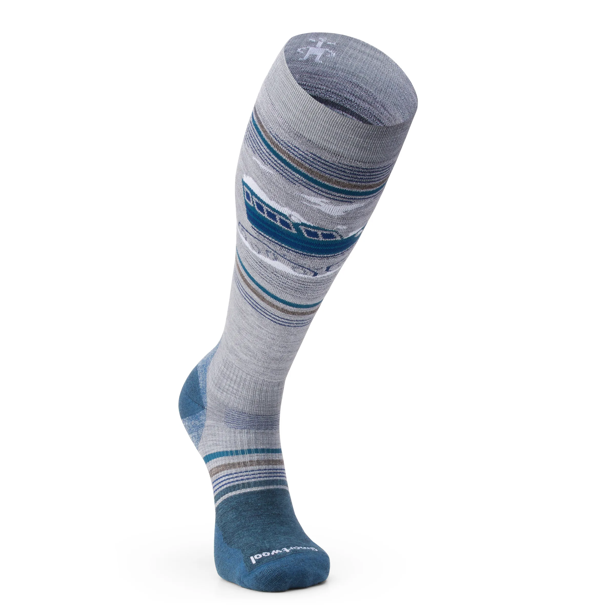 Smartwool Snowboard Piste Machine Over the Calf Socks Color: Light Gray