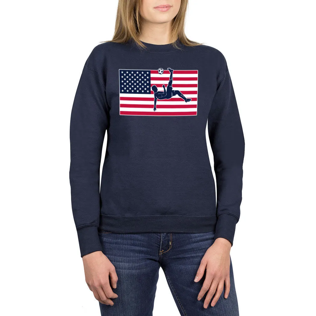 Soccer Crewneck Sweatshirt - Patriotic Soccer 