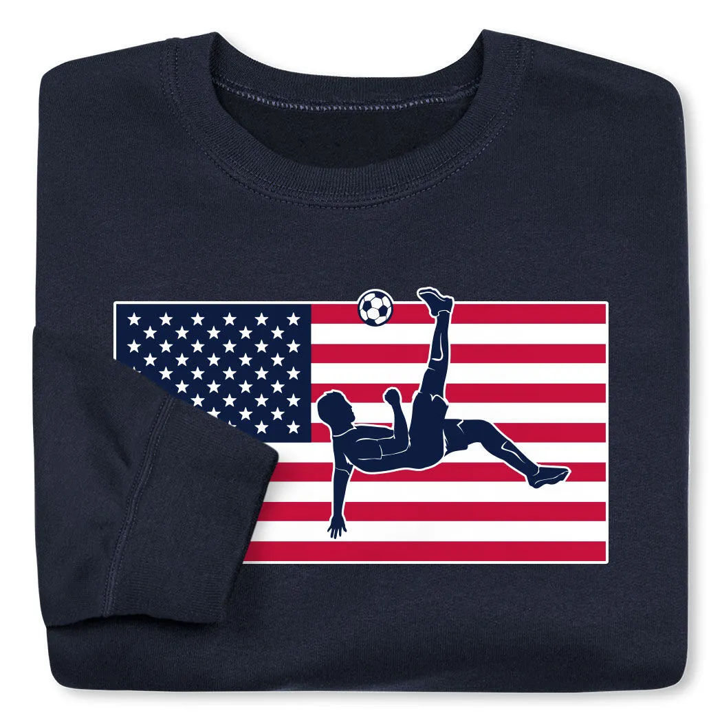 Soccer Crewneck Sweatshirt - Patriotic Soccer 