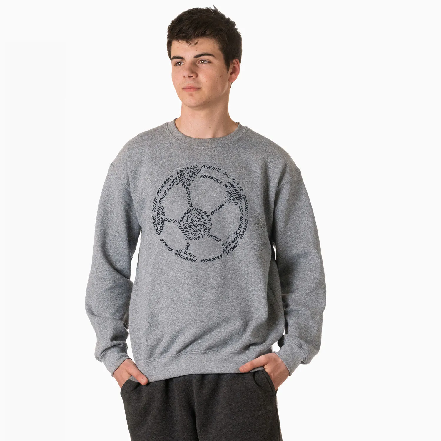 Soccer Crewneck Sweatshirt - Soccer Words 