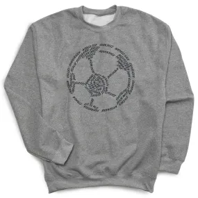 Soccer Crewneck Sweatshirt - Soccer Words 