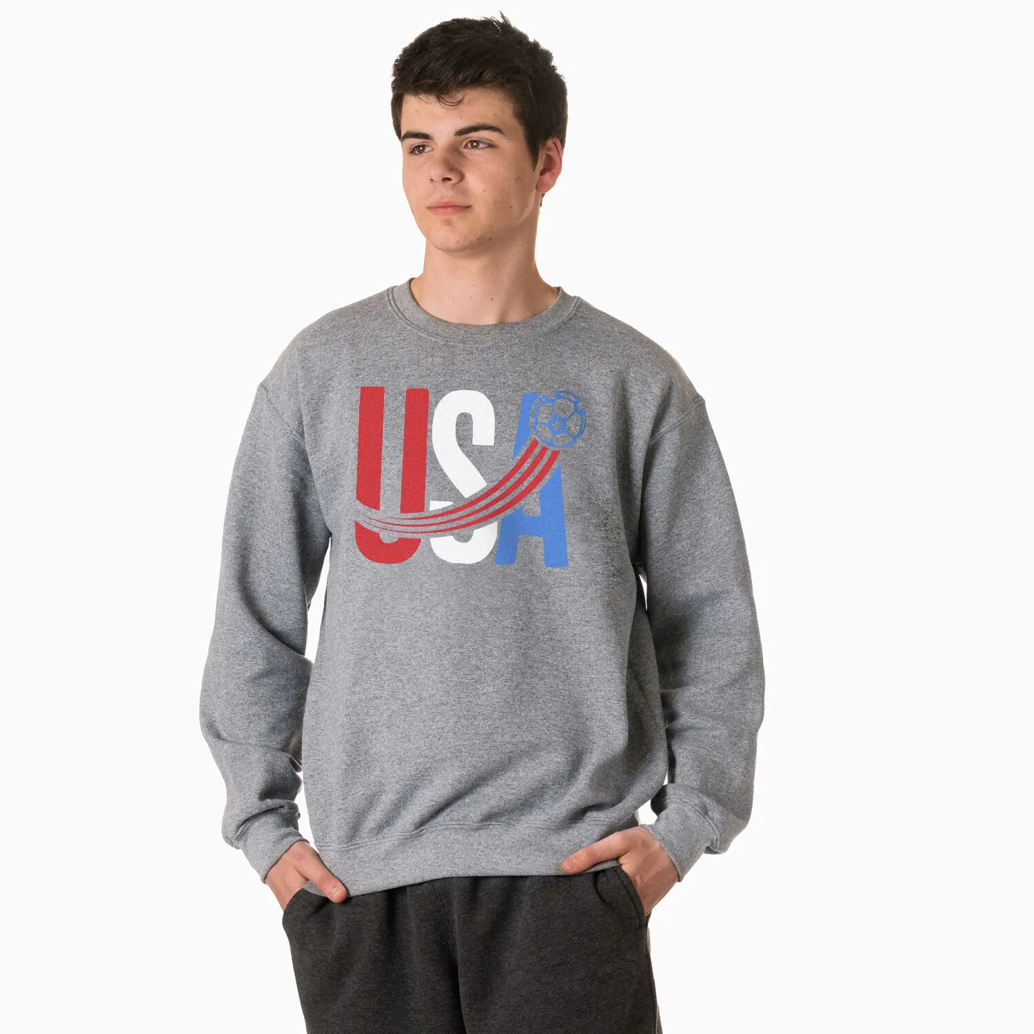 Soccer Crewneck Sweatshirt - USA Patriotic 