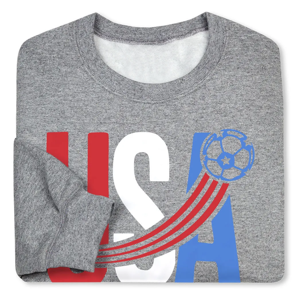 Soccer Crewneck Sweatshirt - USA Patriotic 