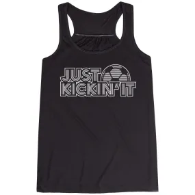 Soccer Flowy Racerback Tank Top - Just Kickin' It 