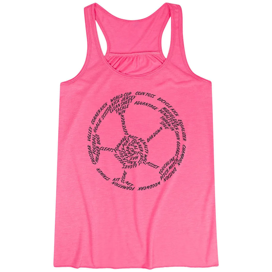 Soccer Flowy Racerback Tank Top - Soccer Words 