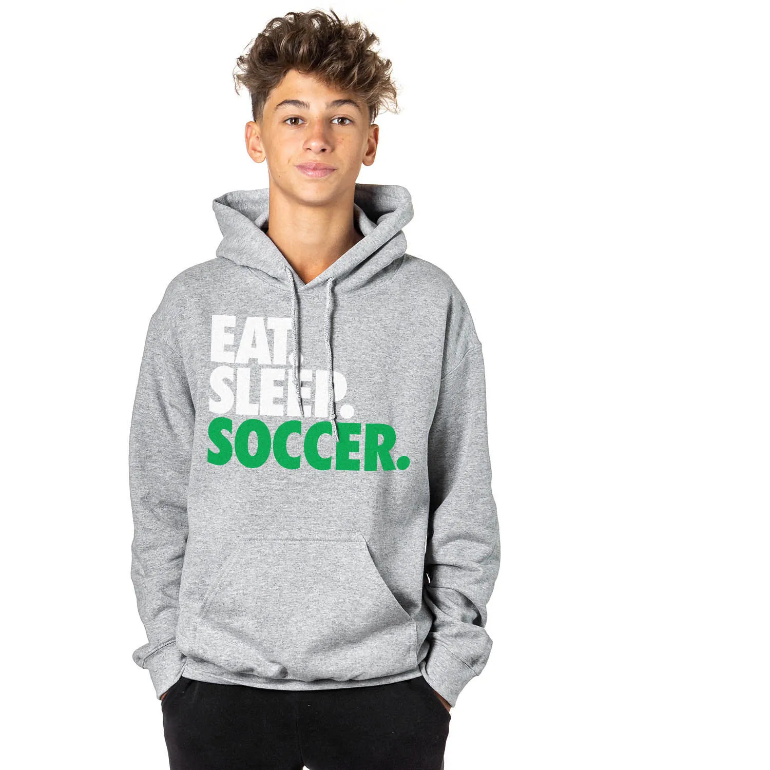 Soccer Hooded Sweatshirt - Eat. Sleep. Soccer. 