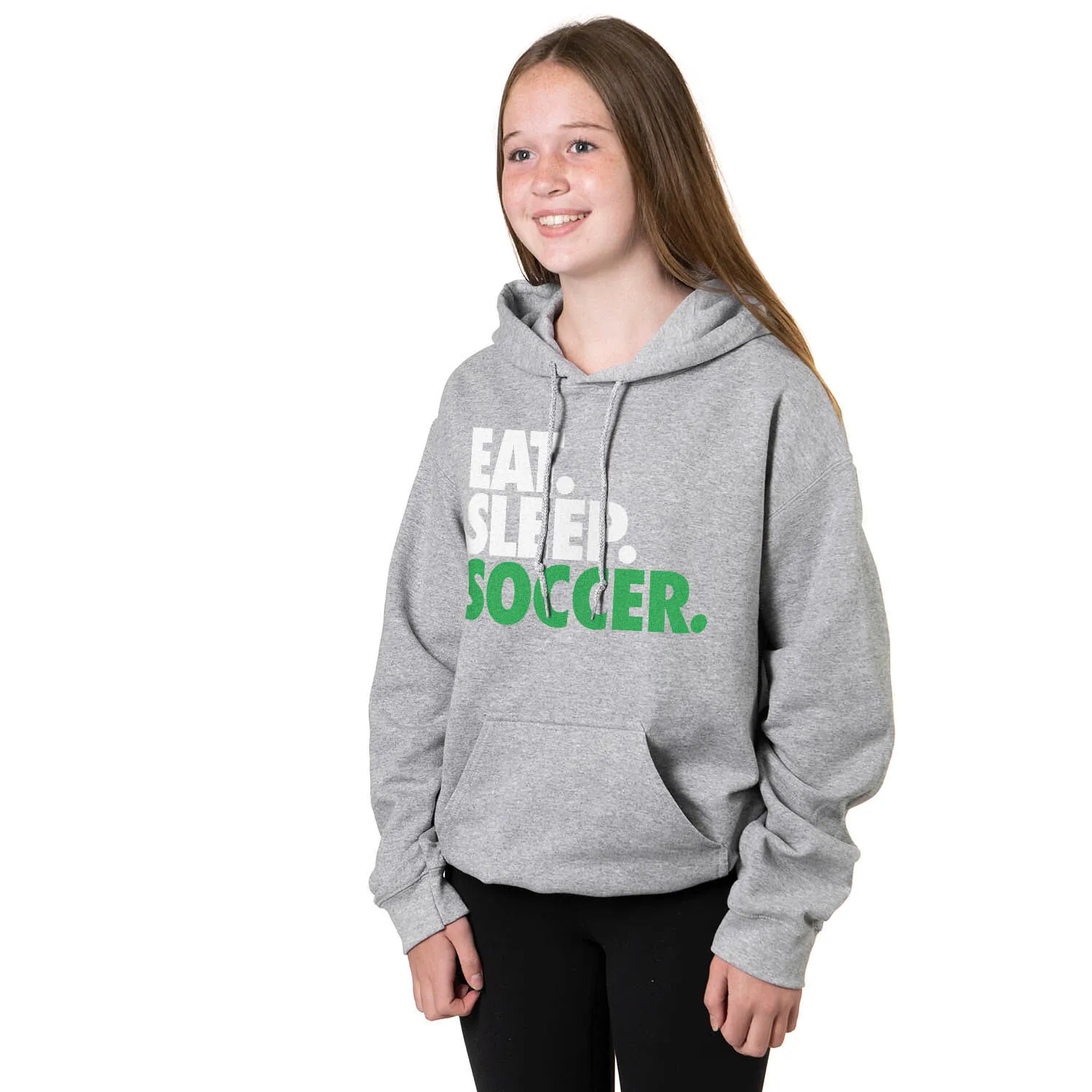 Soccer Hooded Sweatshirt - Eat. Sleep. Soccer. 