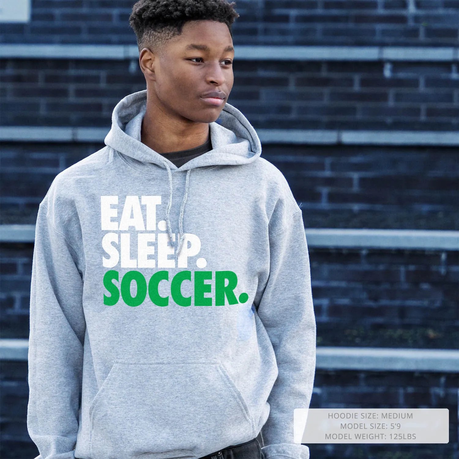 Soccer Hooded Sweatshirt - Eat. Sleep. Soccer. 