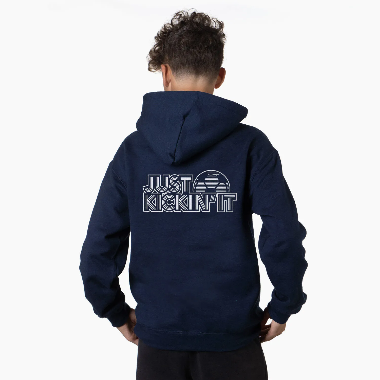 Soccer Hooded Sweatshirt - Just Kickin' It (Back Design) 