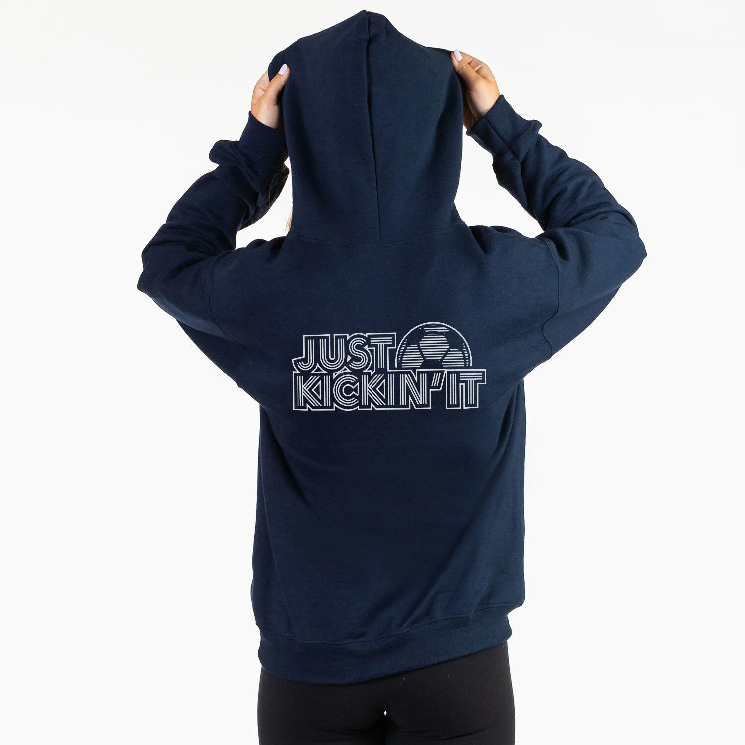 Soccer Hooded Sweatshirt - Just Kickin' It (Back Design) 