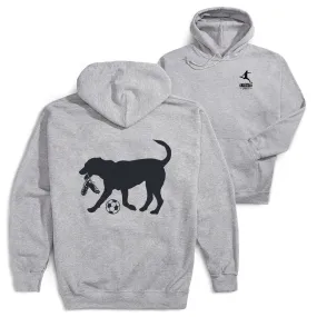 Soccer Hooded Sweatshirt - Sport The Soccer Dog (Back Design) 