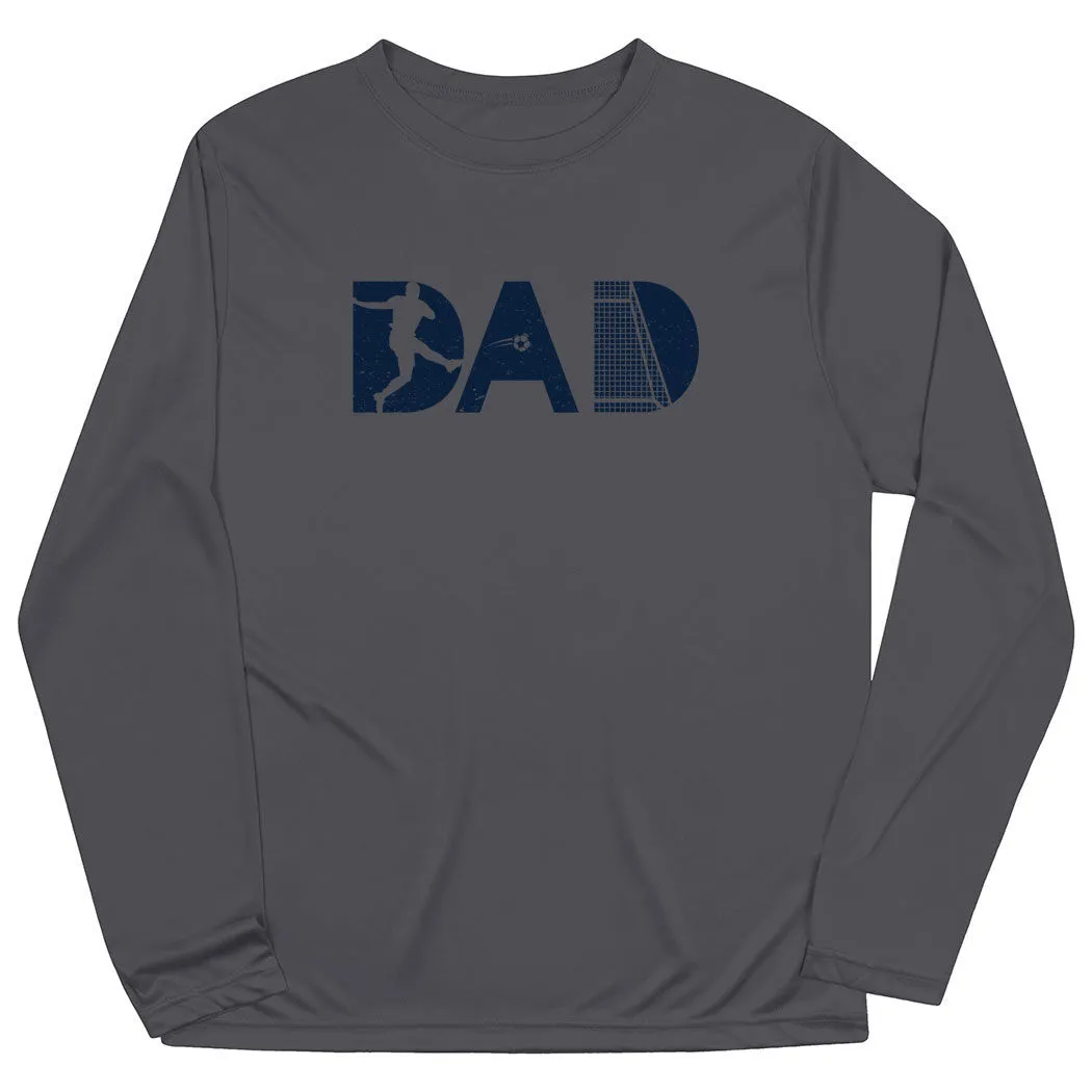 Soccer Long Sleeve Performance Tee - Soccer Dad Silhouette 