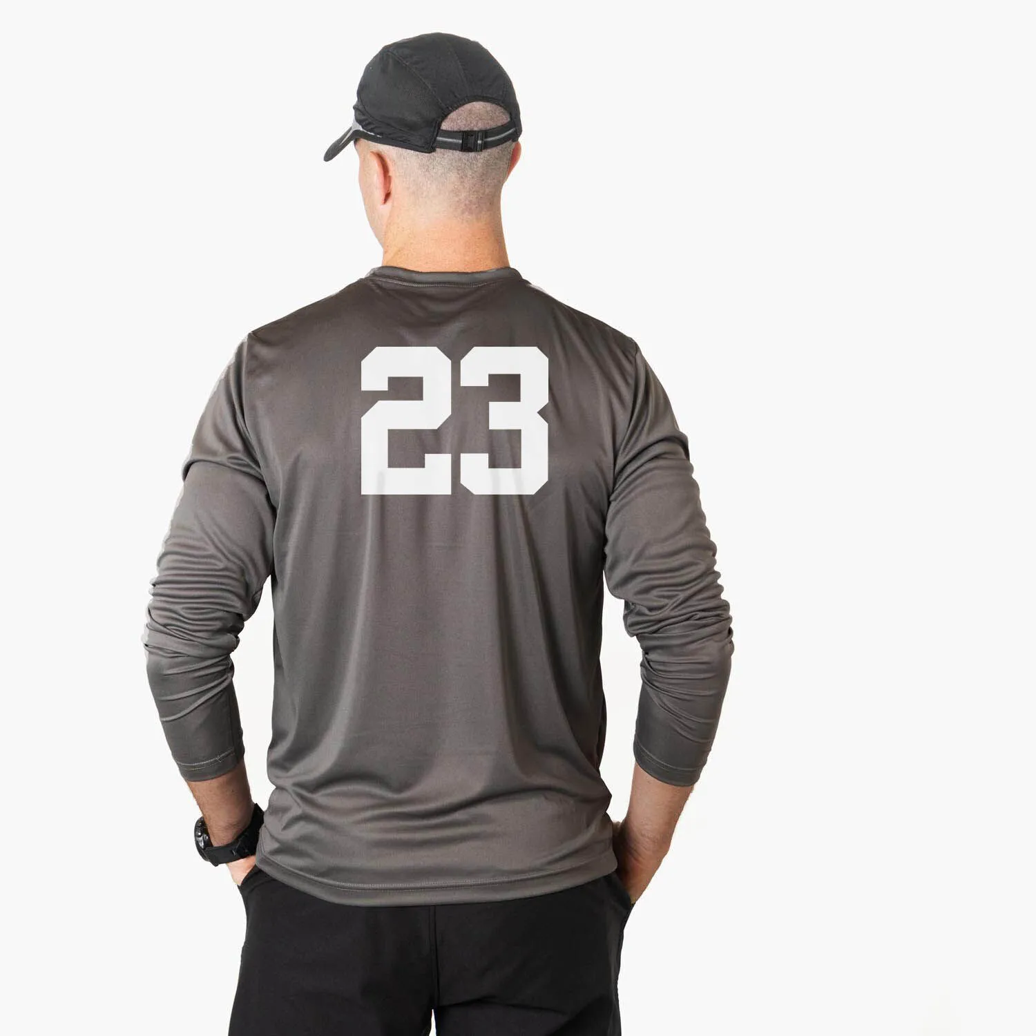 Soccer Long Sleeve Performance Tee - Soccer Dad Silhouette 