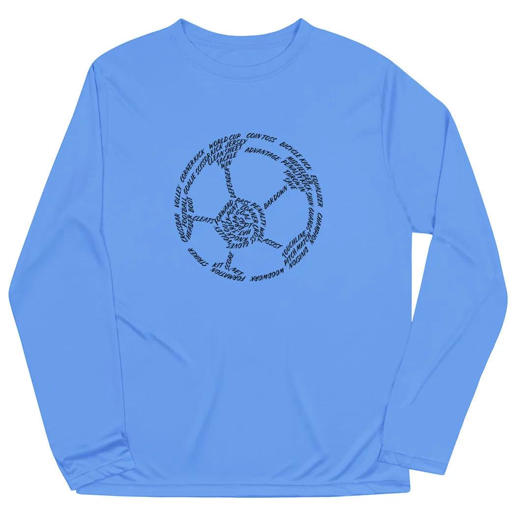 Soccer Long Sleeve Performance Tee - Soccer Words 