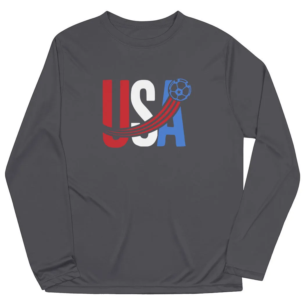 Soccer Long Sleeve Performance Tee - USA Patriotic 