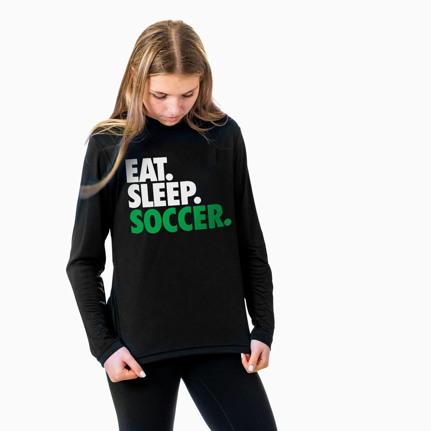 Soccer Long Sleeve Tech Tee - Eat. Sleep. Soccer. 