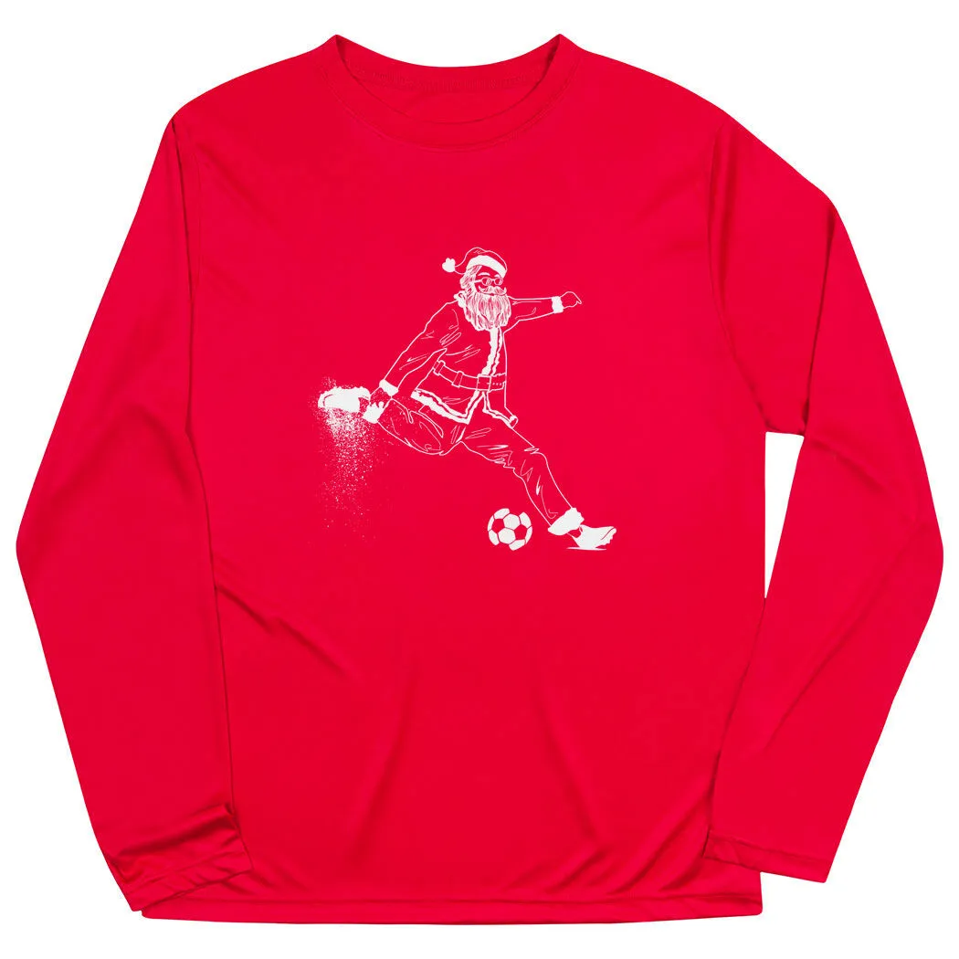 Soccer Long Sleeve Tech Tee - Santa Player 