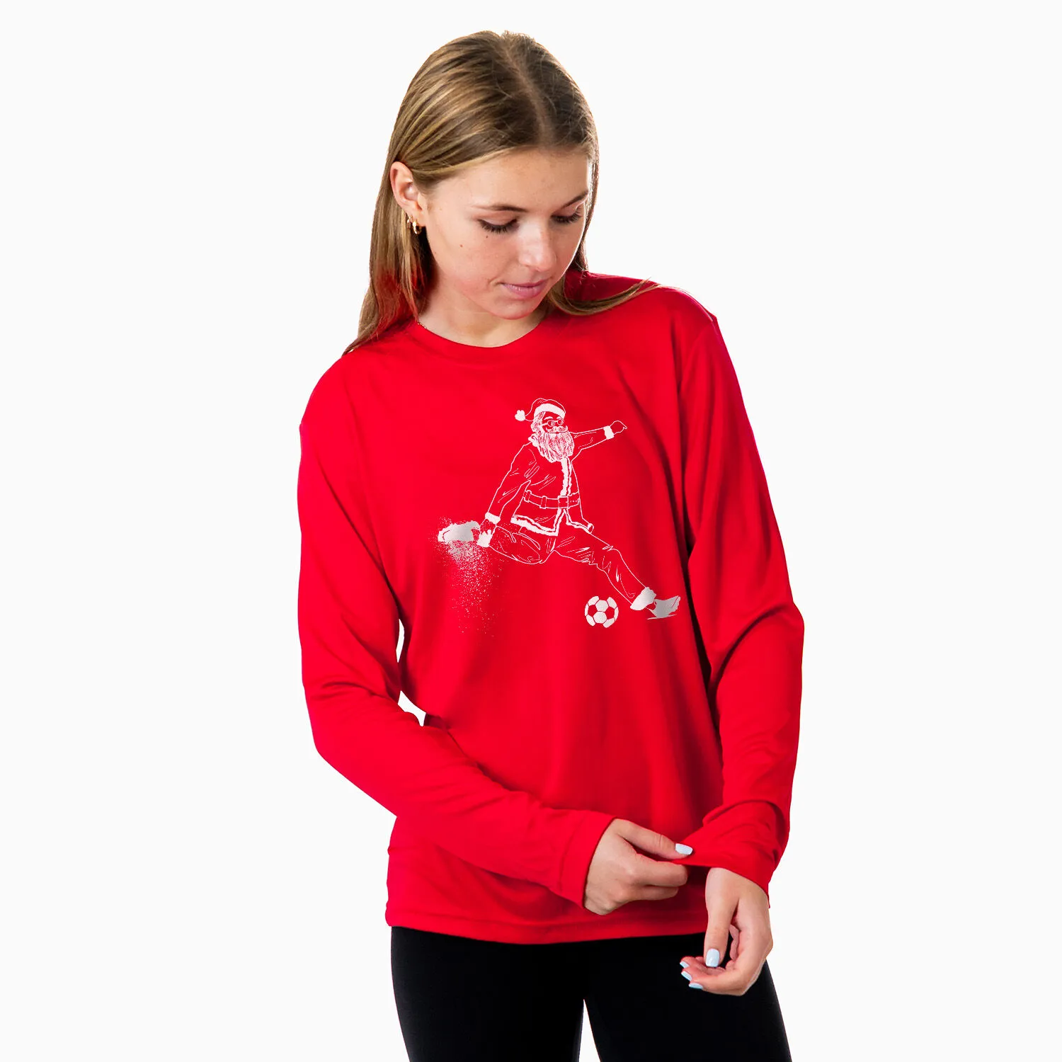 Soccer Long Sleeve Tech Tee - Santa Player 