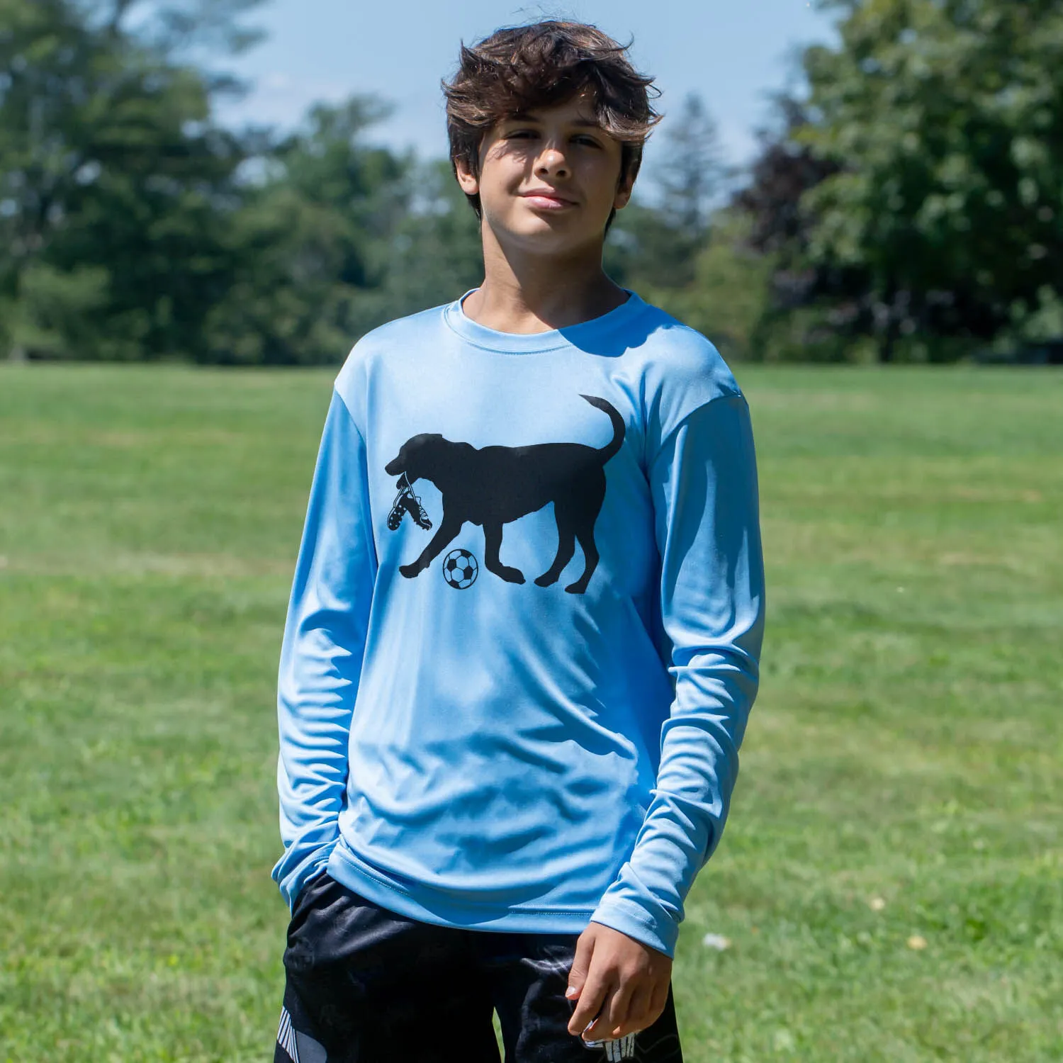 Soccer Long Sleeve Tech Tee - Spot The Soccer Dog 