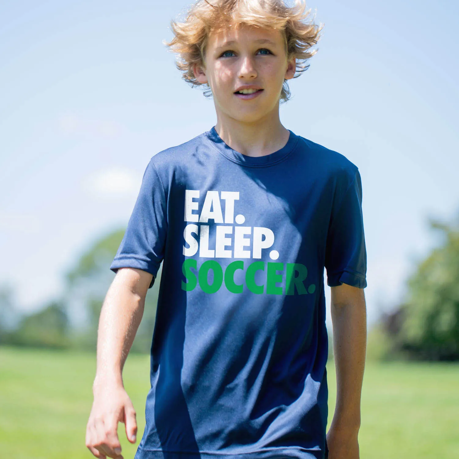 Soccer Short Sleeve Performance Tee - Eat. Sleep. Soccer. 