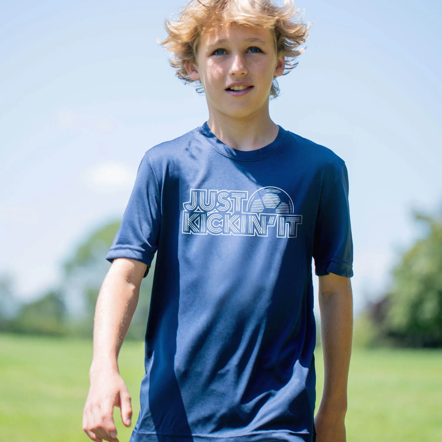 Soccer Short Sleeve Performance Tee - Just Kickin' It 