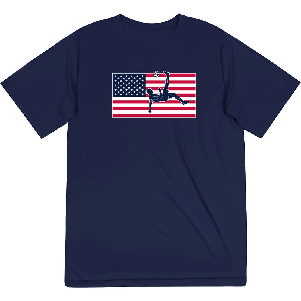 Soccer Short Sleeve Performance Tee - Patriotic Soccer 