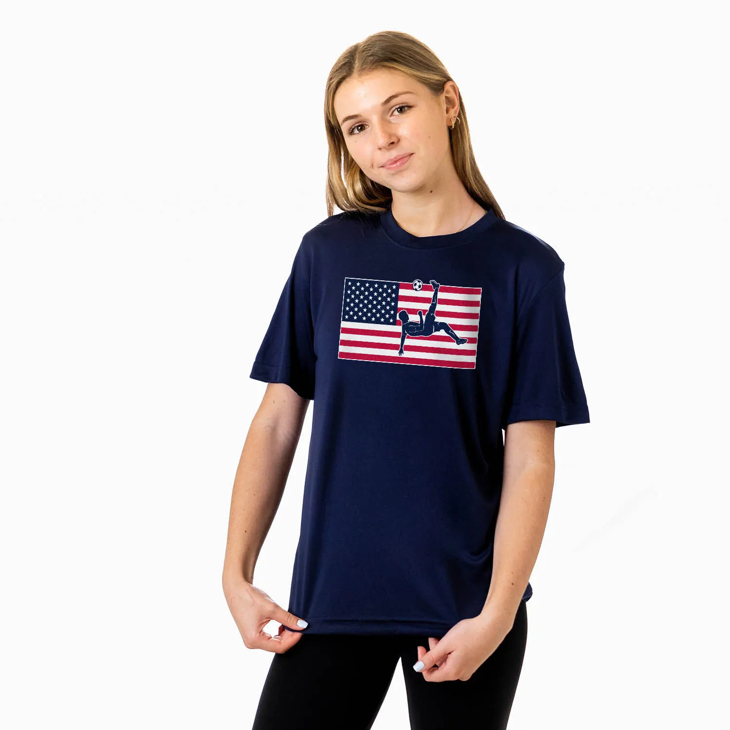 Soccer Short Sleeve Performance Tee - Patriotic Soccer 