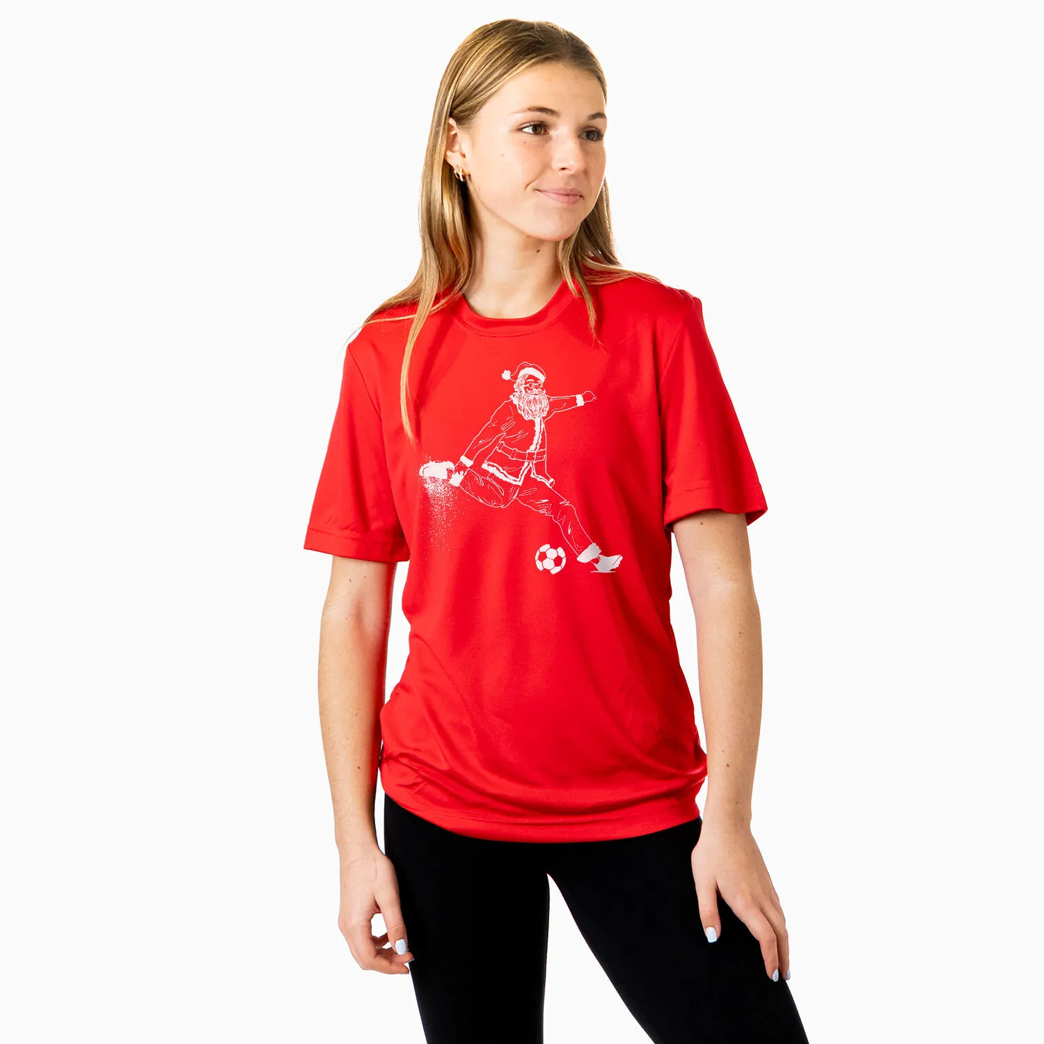 Soccer Short Sleeve Performance Tee - Santa Player 