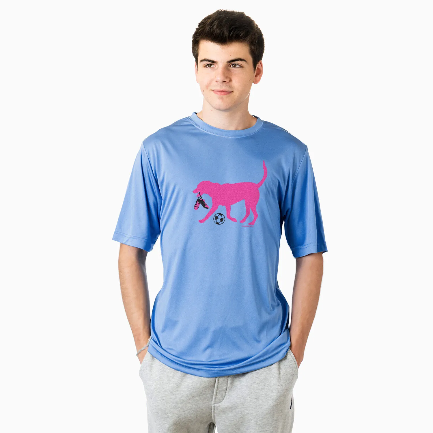 Soccer Short Sleeve Performance Tee - Sasha the Soccer Dog 