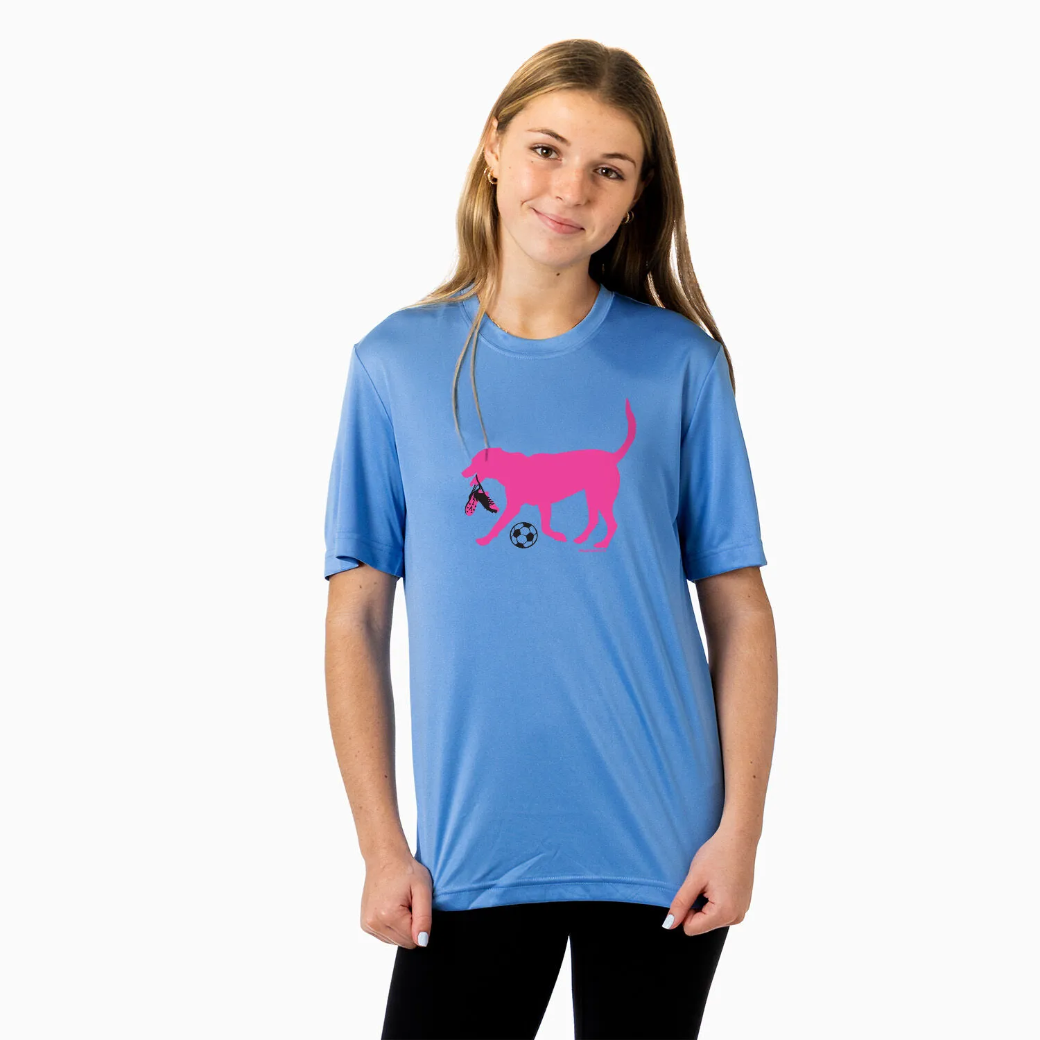 Soccer Short Sleeve Performance Tee - Sasha the Soccer Dog 