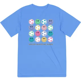 Soccer Short Sleeve Performance Tee -  Soccer Makes Me Happy 