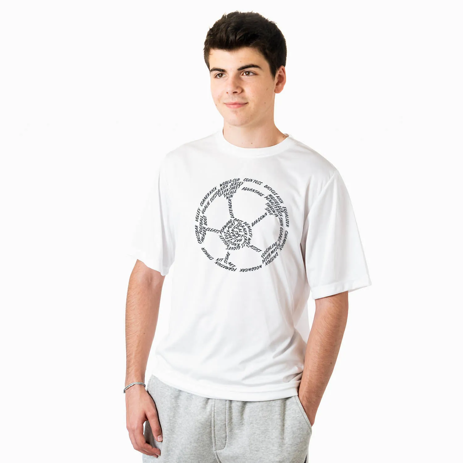 Soccer Short Sleeve Performance Tee - Soccer Words 