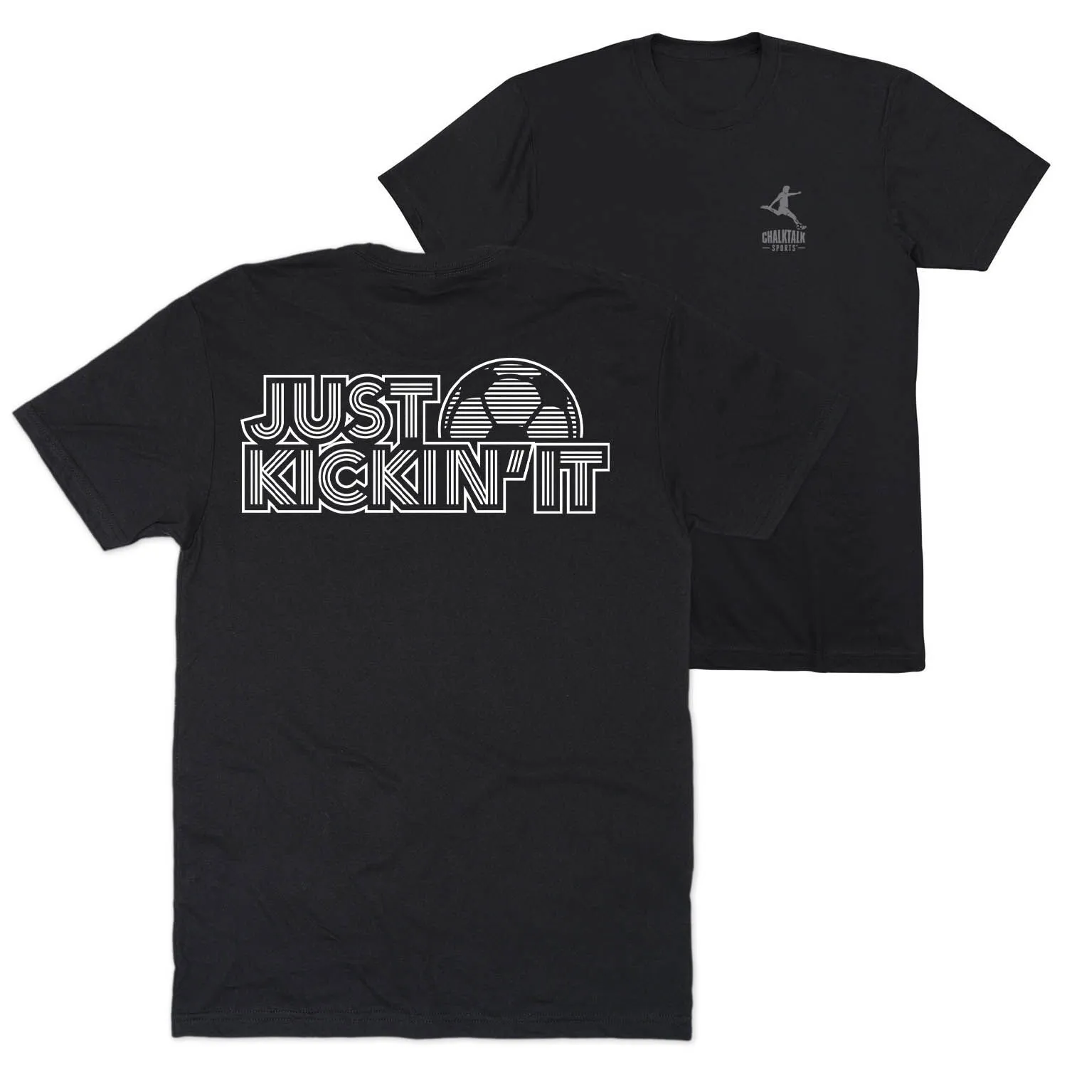 Soccer Short Sleeve T-Shirt - Just Kickin' It (Back Design) 