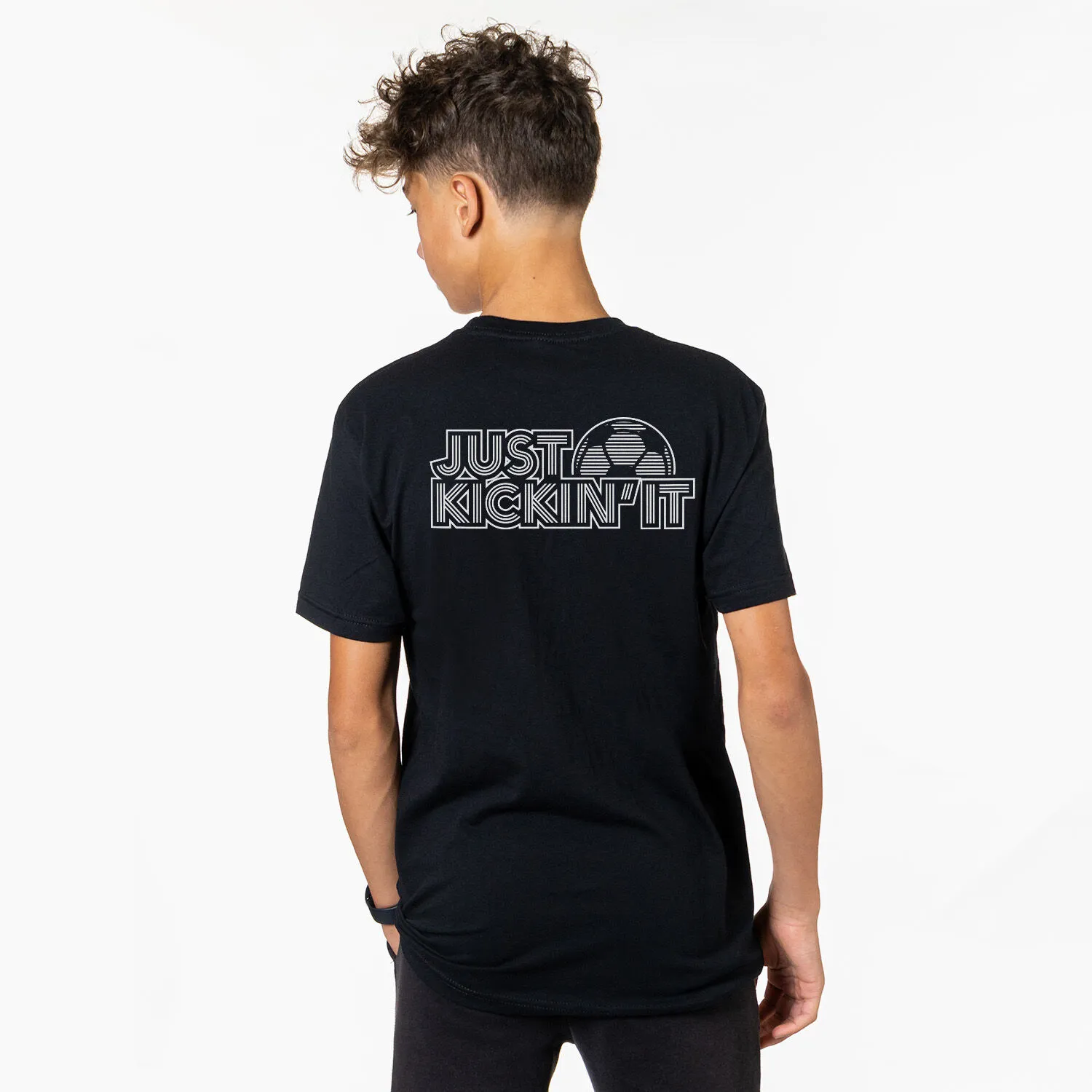 Soccer Short Sleeve T-Shirt - Just Kickin' It (Back Design) 