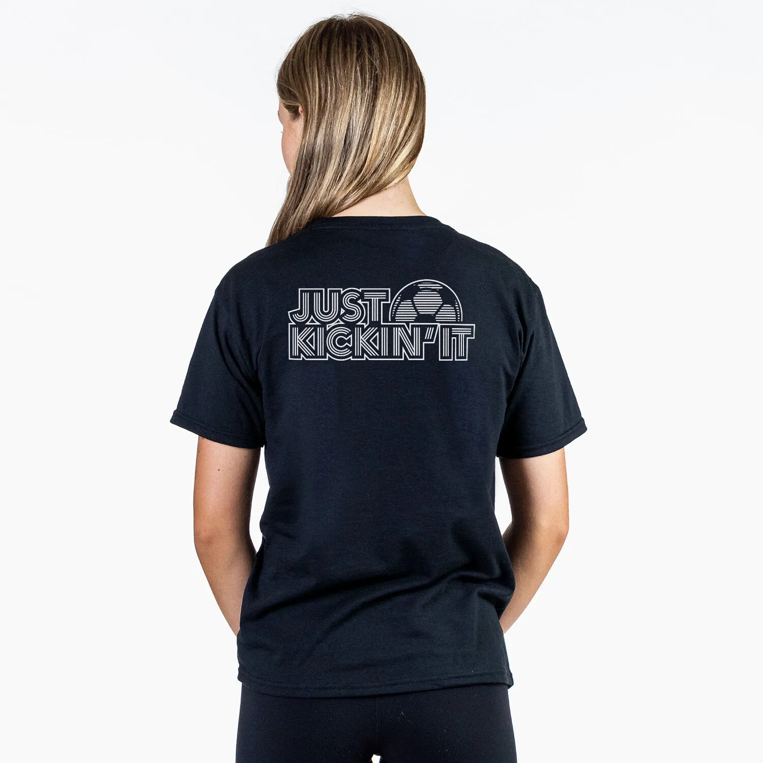 Soccer Short Sleeve T-Shirt - Just Kickin' It (Back Design) 