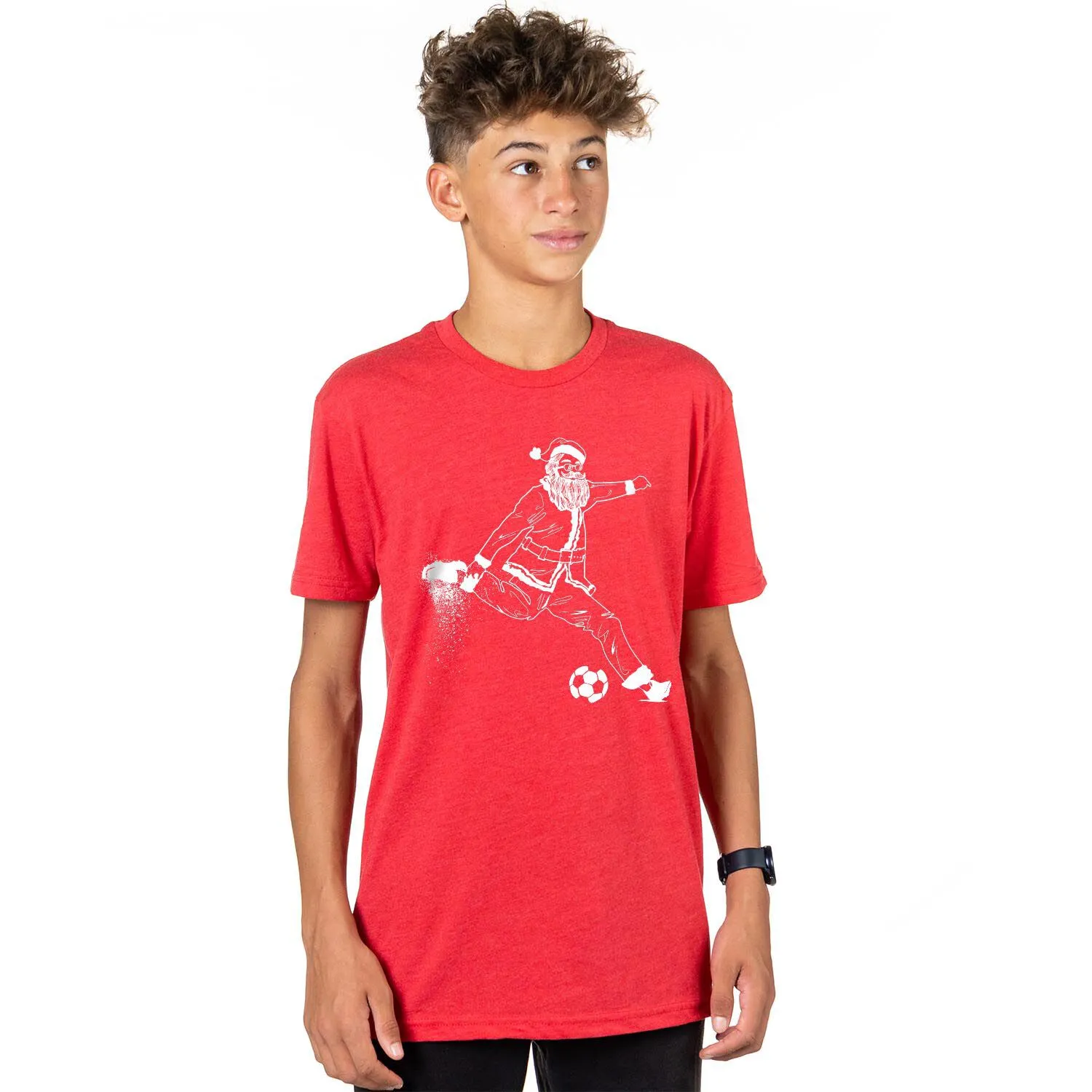 Soccer Short Sleeve T-Shirt - Santa Player 