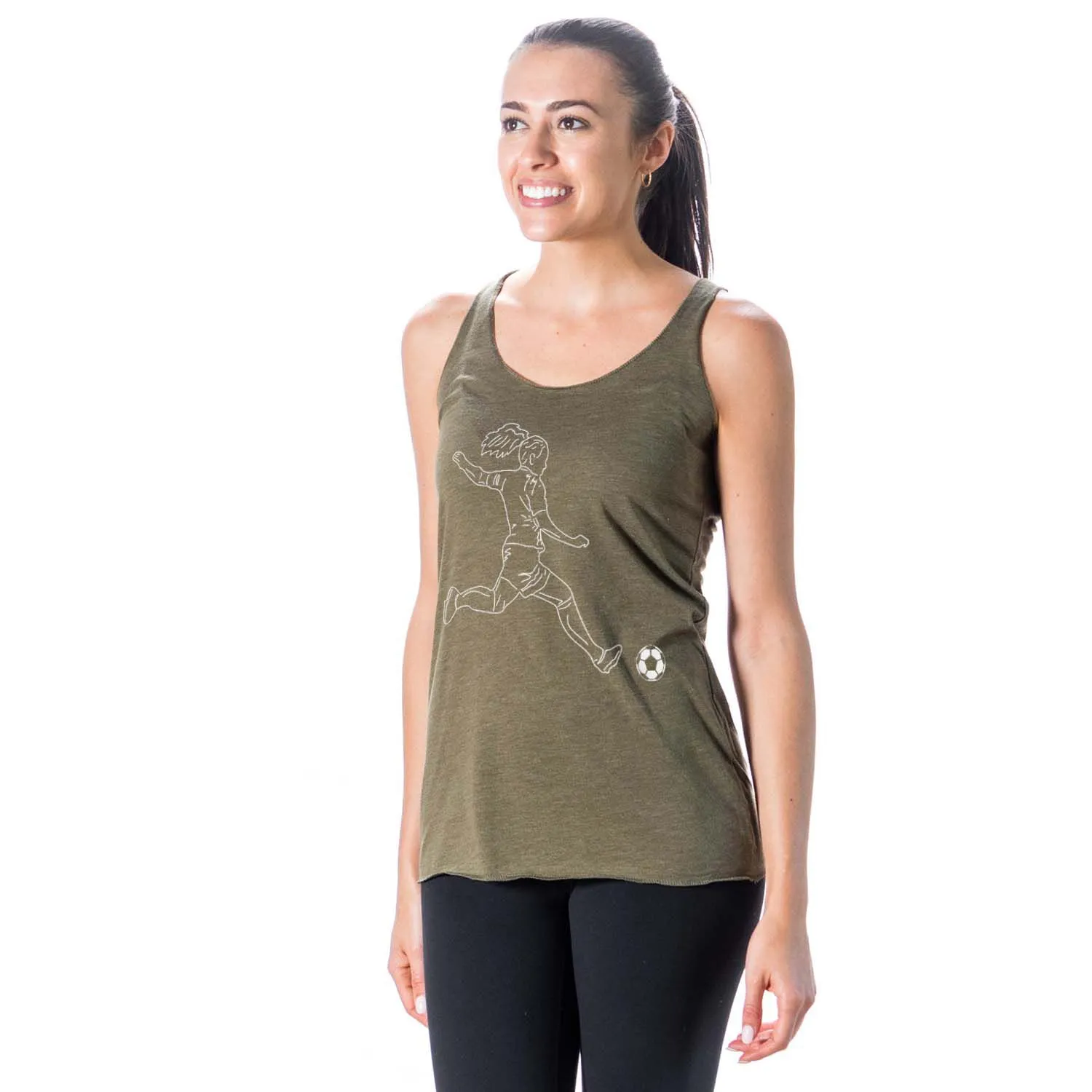 Soccer Women's Everyday Tank Top - Soccer Girl Player Sketch 