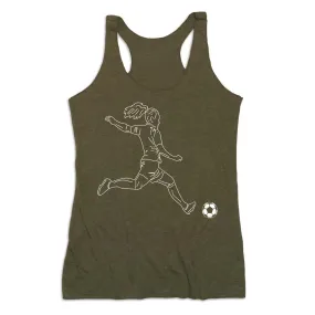 Soccer Women's Everyday Tank Top - Soccer Girl Player Sketch 